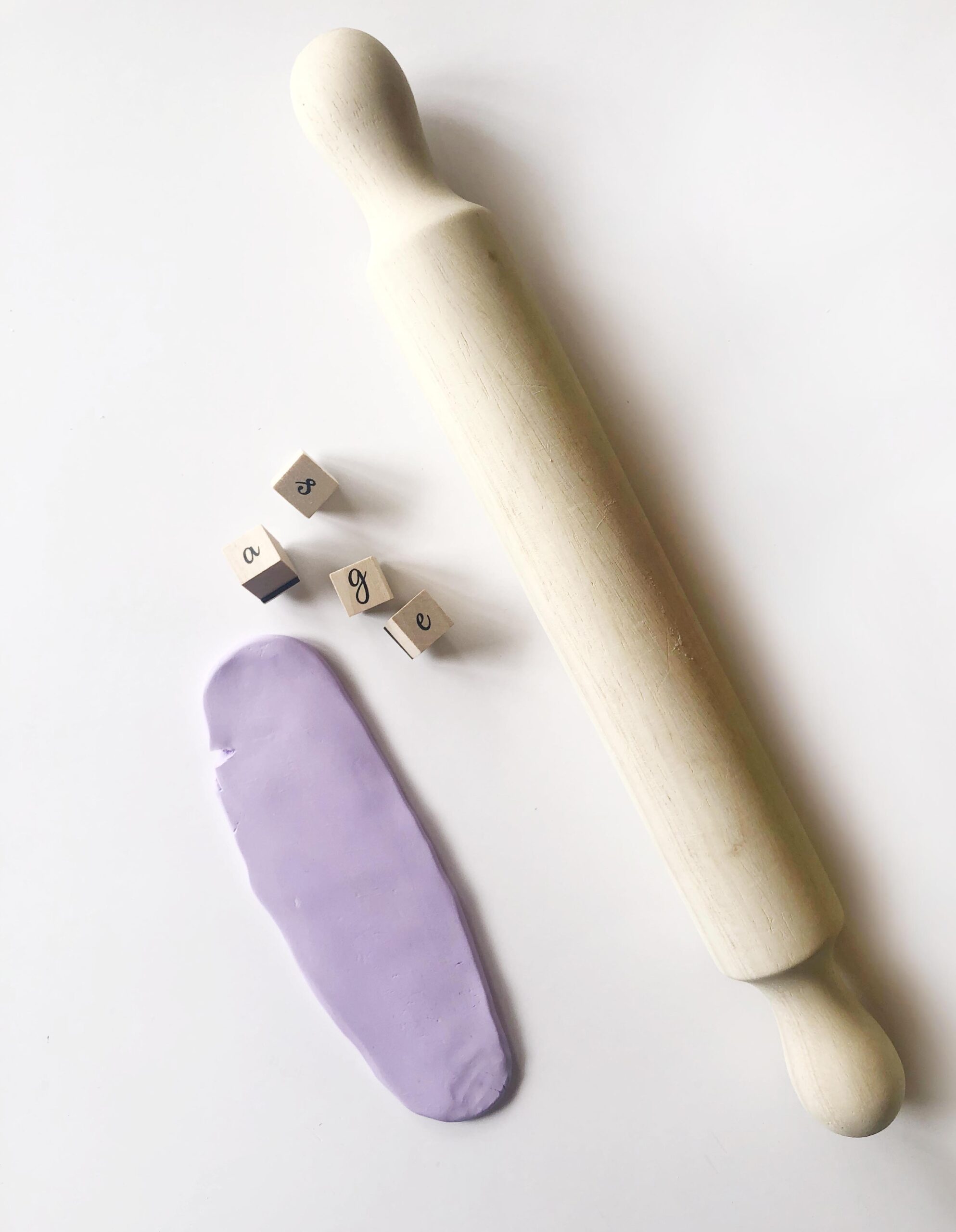 Soft clay and rolling pin