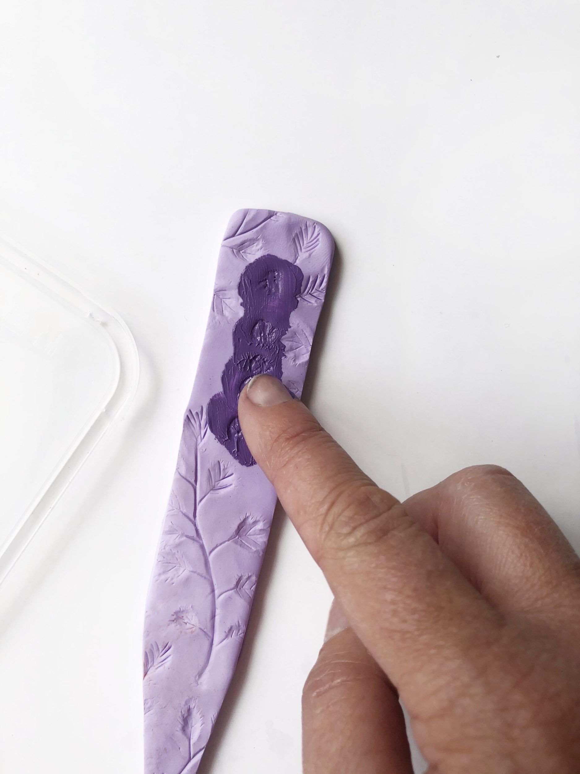 Soft clay with a floral print