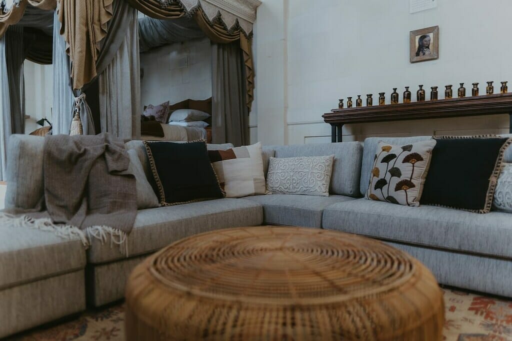 Unique Victorian interior of Oamaru Chapel airbnb. 