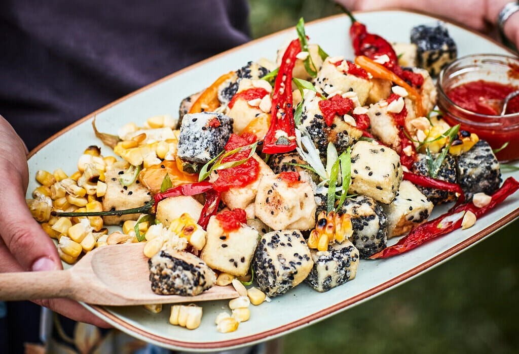 Sesame crusted tofu made by Nici Wickes